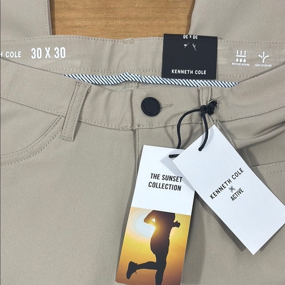 Kenneth Cole Tan Chinos Classic Straight-Leg Cotton Twill - Picture 6 of 8